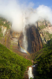 Scenic view of waterfall