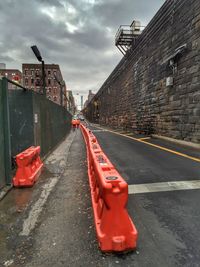 Road against cloudy sky