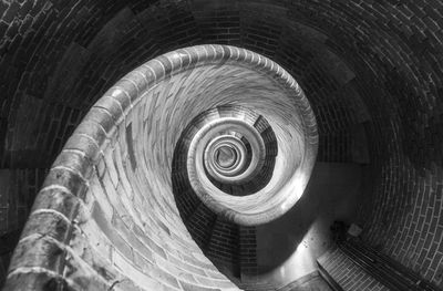 Directly above shot of spiral staircase