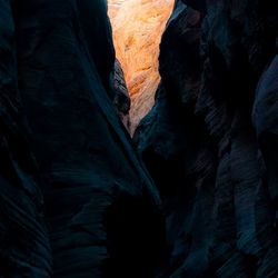 Low angle view of rock formation