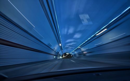 Low angle view of vehicles on road