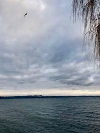 View of sea against cloudy sky