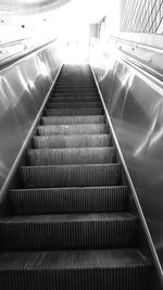Low angle view of escalator at subway station