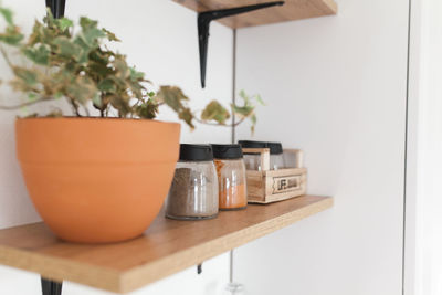 Close-up of potted plant on table at home