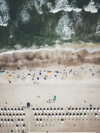 High angle view of beach by drone 