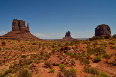 Rock formations on sunny day