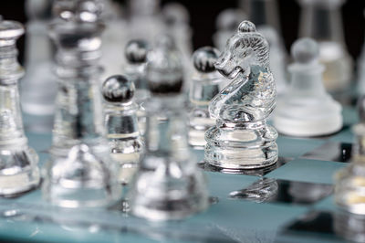 Close-up of chess pieces