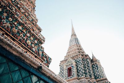 Low angle view of temple against clear sky