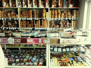 Various food for sale in store