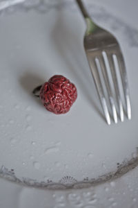 Close-up of dessert in plate on table