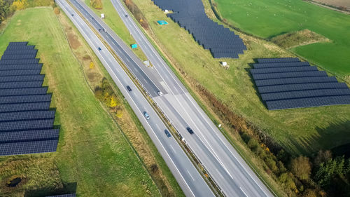 High angle view of road