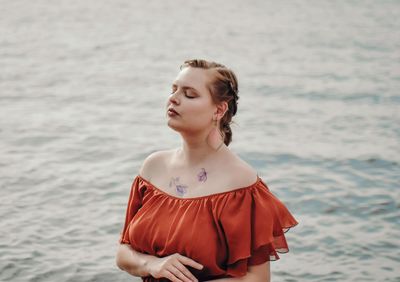 Woman looking at sea