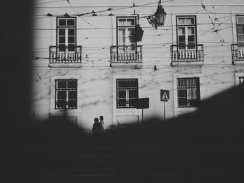 Woman walking on city street