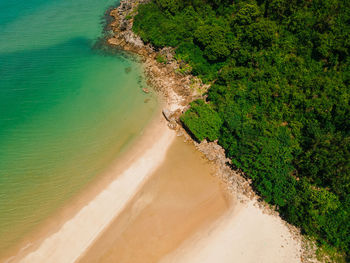 High angle view of beach