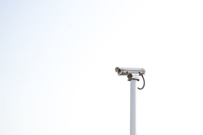 Low angle view of lamp against clear sky