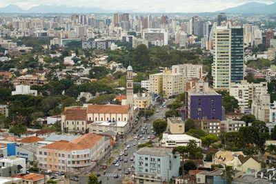 Curitiba aerial cityscape parana, brazil