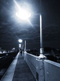 Illuminated street light at night