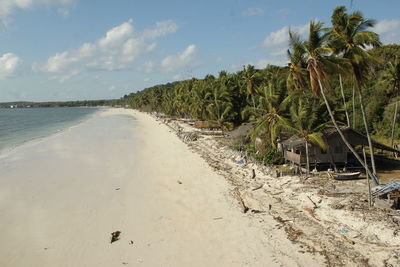 Scenic view of beach against sky