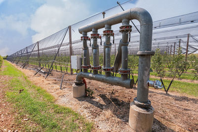 View of greenhouse against sky