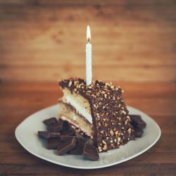 Close-up of cake on table