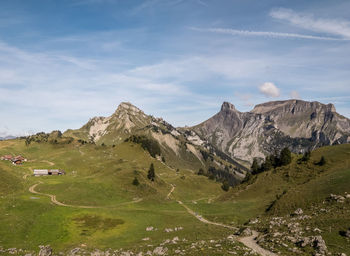 Panoramic view of mountain range