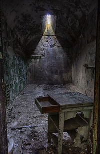 Interior of abandoned building