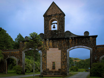 Exterior of historic building against sky