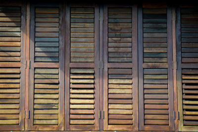 Full frame shot of wooden window panels