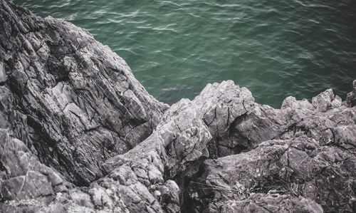 Close-up of rocks in sea