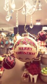 Close-up of christmas decoration