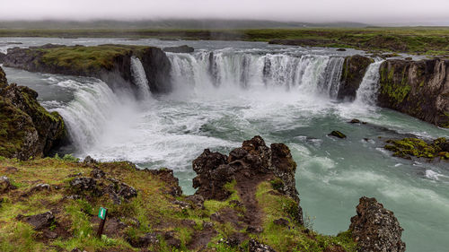 Scenic view of waterfall