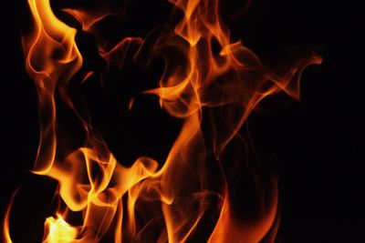 Close-up of fire against black background