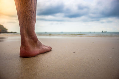 Low section of man on beach