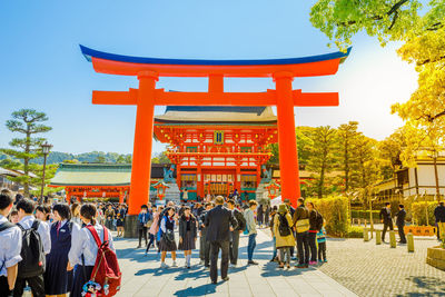 Group of people at temple