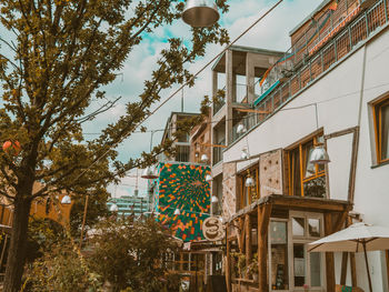 Low angle view of buildings against sky