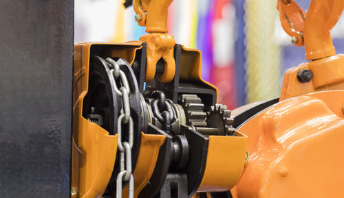 Close-up of machine at market stall