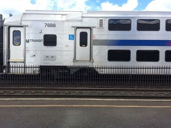 Train on railroad station platform