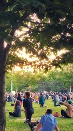 People sitting in park