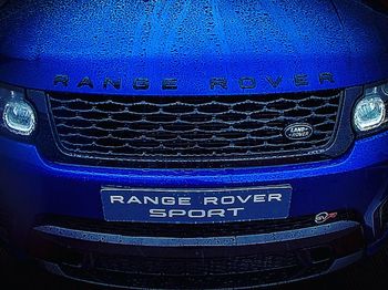 Close-up of text on car