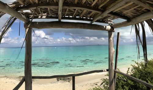 Scenic view of beach against sky at cayo santa maria cuba 