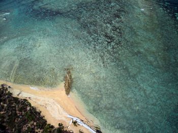 High angle view of beach