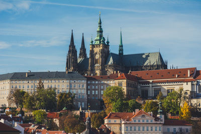 View of clock tower in city