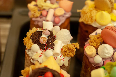 High angle view of cupcakes