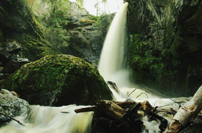 Scenic view of waterfall