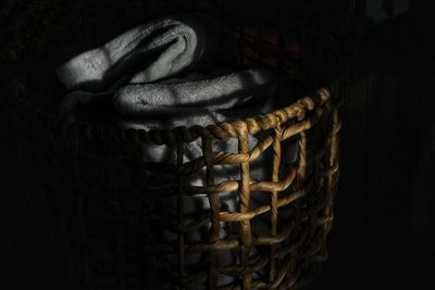 Close-up of wicker basket