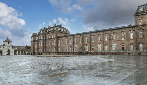 The beautiful facades of the royal palace of the savoy in the venaria reale
