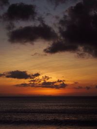 Scenic view of sea at sunset