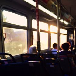 View of people in train