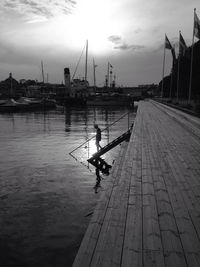 Boats in harbor