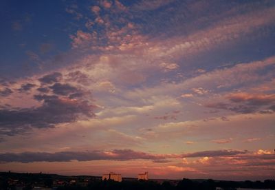 Scenic view of dramatic sky during sunset